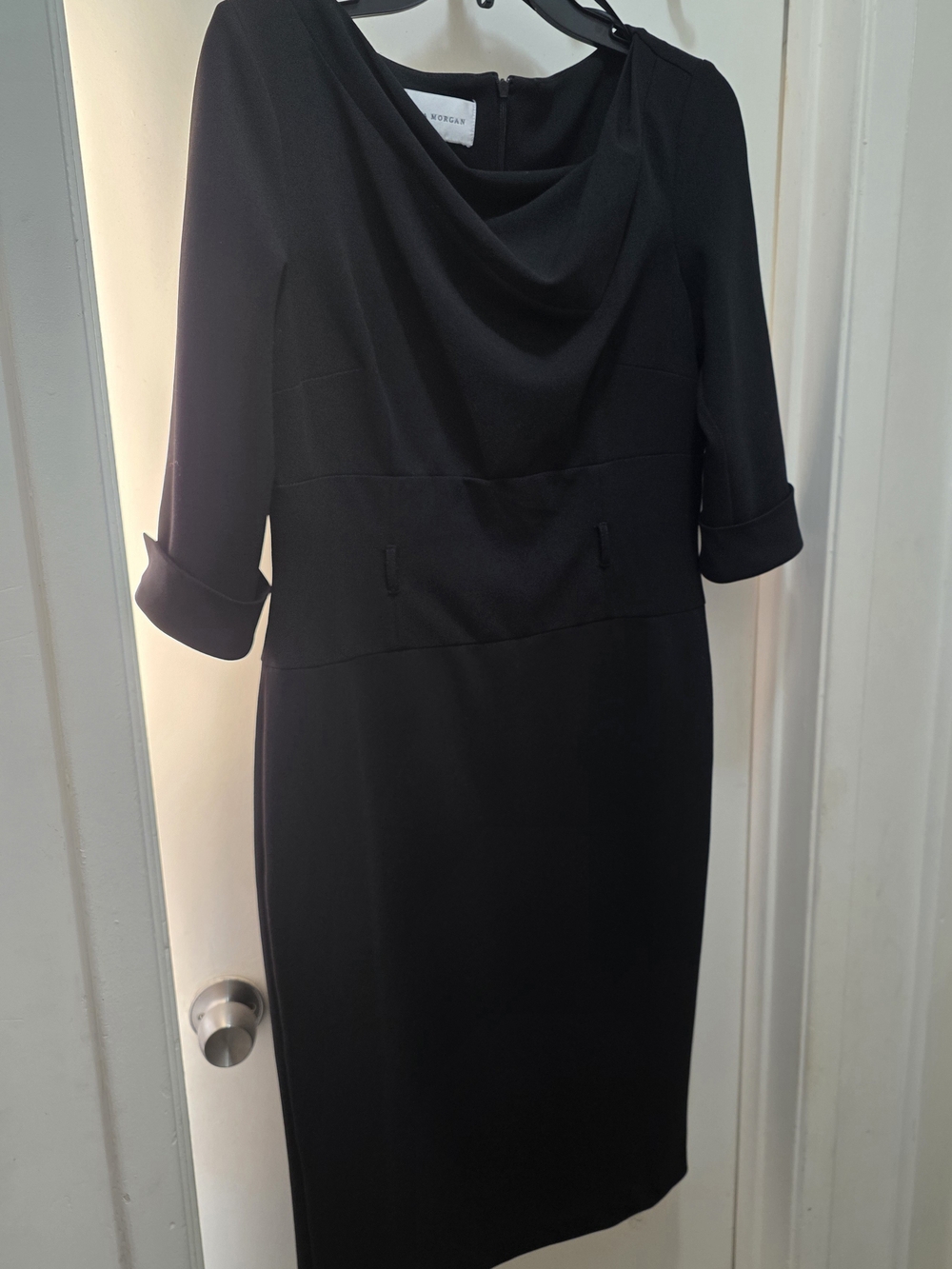 Black Draped Neck Sheath Dress - Brand: Donna Morgan Size 10
